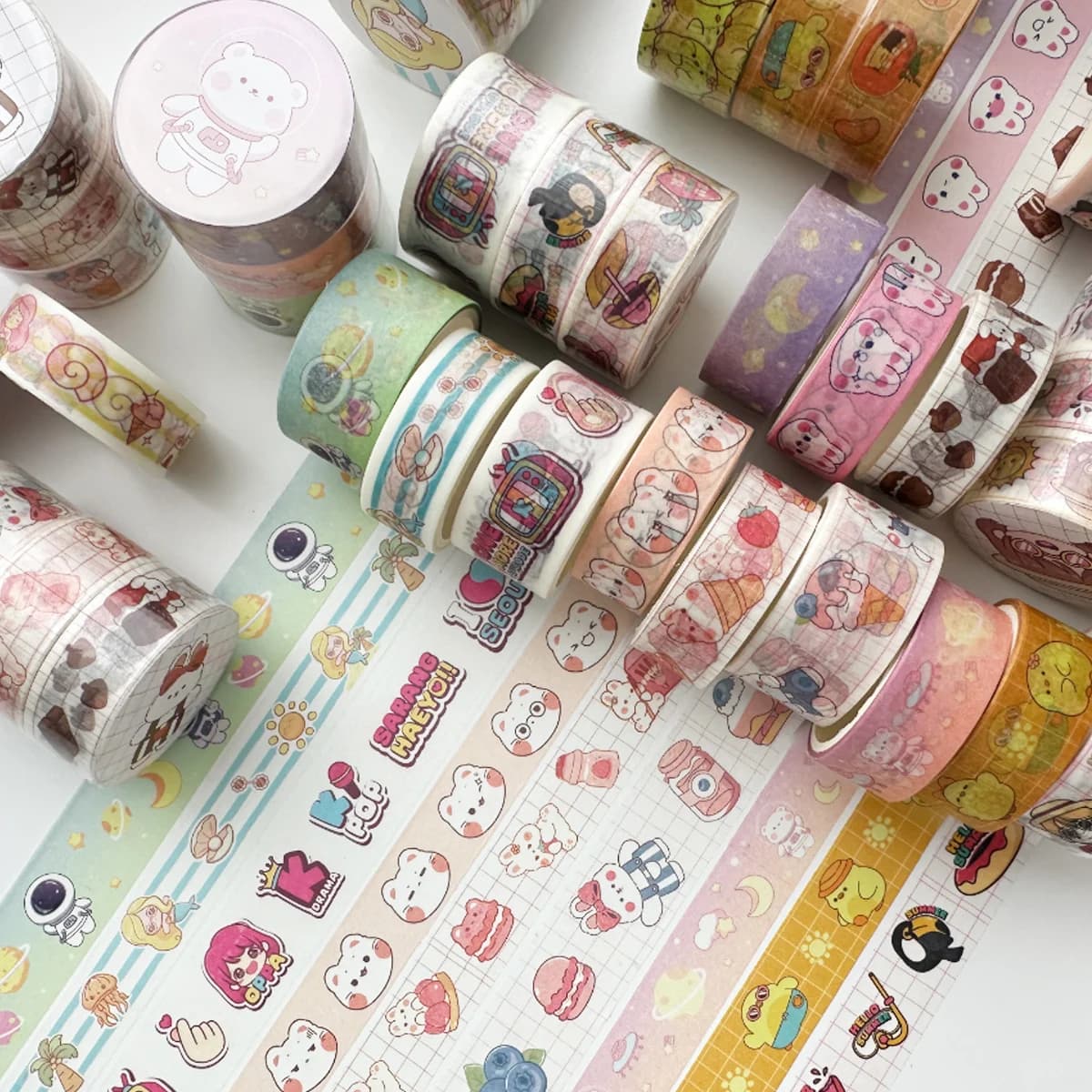 3 pcs/set Kawaii Animals Face Cartoon Washi Tape Set Masking Tapes Scrapbooking DIY Journal Stationery School Supplies Gift