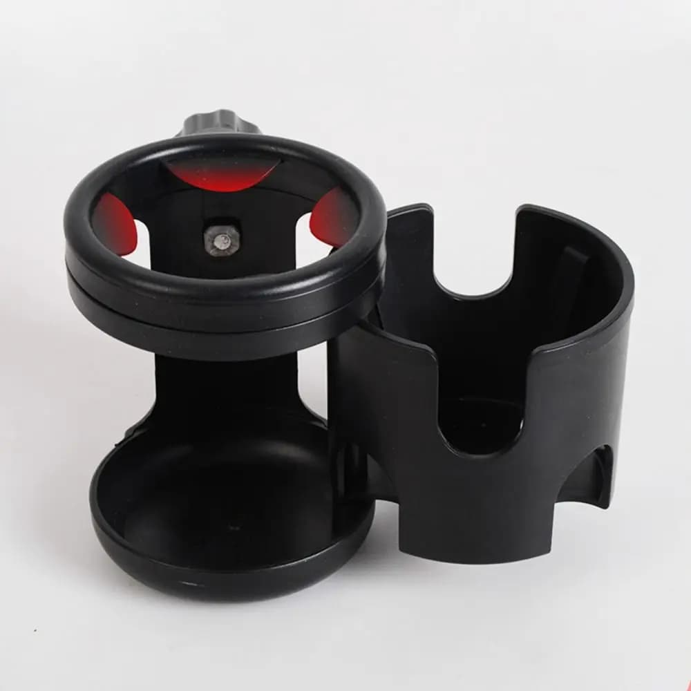 Portabicchieri per passeggino antiscivolo 2 in 1 regolabile facile da installare organizer per bottiglia d'acqua per passeggino girevole antiscivolo
