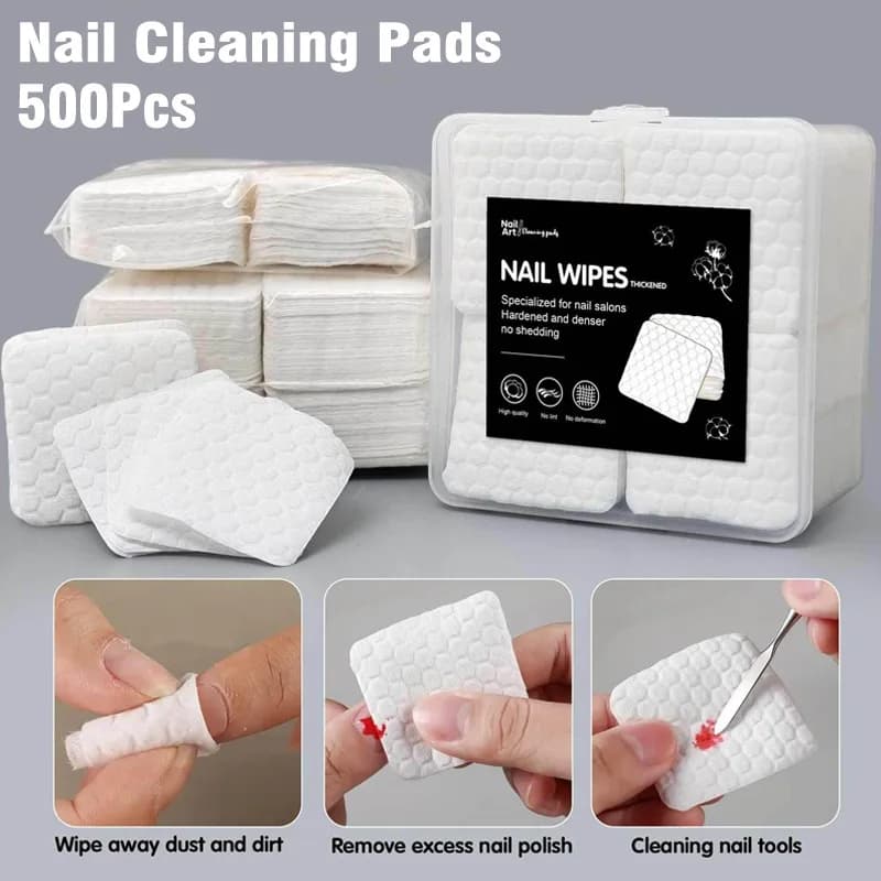 200/400/500 pieces cotton pads for nails without hair gel clean removal nail polish pads for manicure wipes without hair cleaner tools for cleaning nails