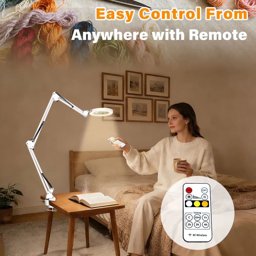 Lente d'ingrandimento illuminata a LED a 3 colori USB per riparazione saldatore/lampada da tavolo/cura della pelle bellezza telecomando gratuito