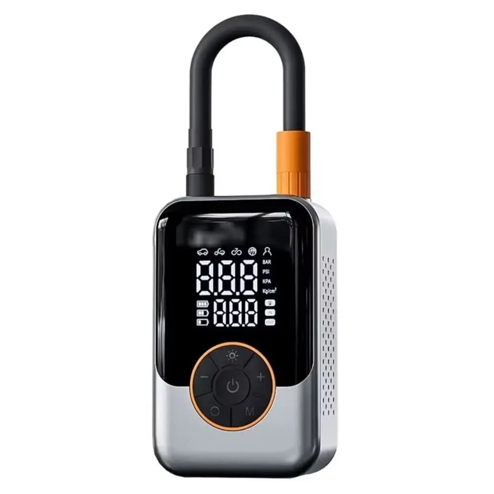 Pompa d'Aria Intelligente per Auto, Ricarica Rapida USB, Ricaricabile Senza Fili, Multifunzione con Display LED, Gonfiatore per Pneumatici Auto