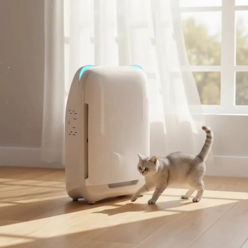 【2026】Purificatore d'Aria per Animali Domestici con Filtro HEPA di Grado H13, CADR di 200 Metri Cubi all'Ora, Display AQI, OEM/ODM, Ordini all'Ingrosso, CE