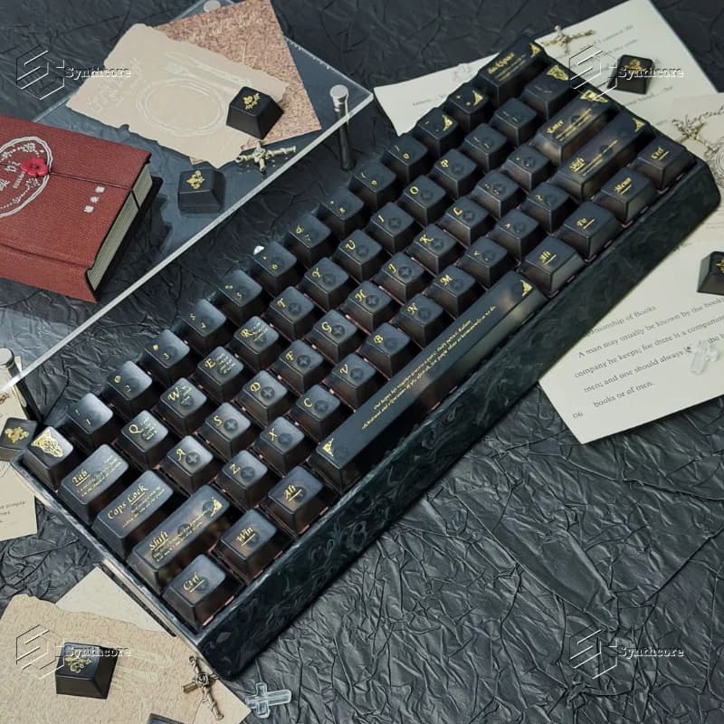 Baroque Black Gold Keycaps Cherry Profile PBT Material Keycaps Custom Mechanical Keyboards Adjustable Magnetic Switch Keys
