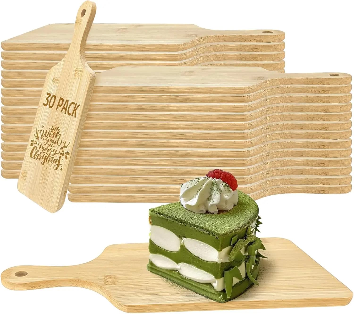 Set of 30 Sizes in Wood with Handle 28x13 cm, Taglieri per Salumi e Formaggi, Laser Engraving, for Serving