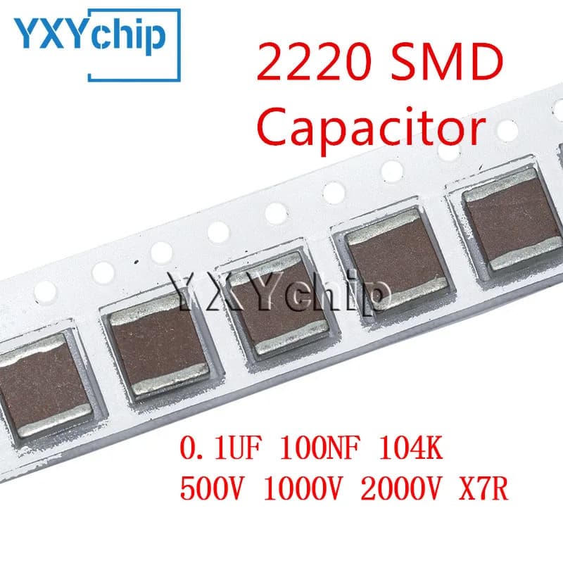 10 pz 2220 0.1UF 100NF 104K 500V 1000V 2000V X7R 10% 5750 condensatore ceramico multistrato Chip SMD