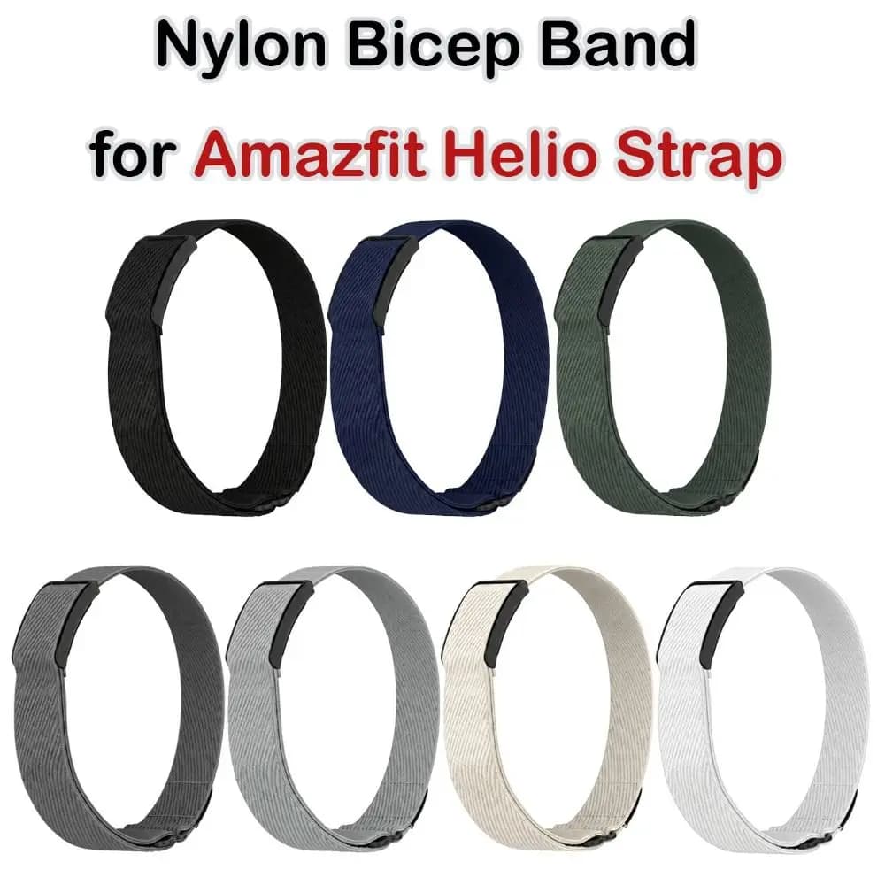 Cinturino elastico in nylon per bicipiti, cinturino di ricambio regolabile per fitness tracker, resistente al sudore e traspirante per Amazfit Helio Strap