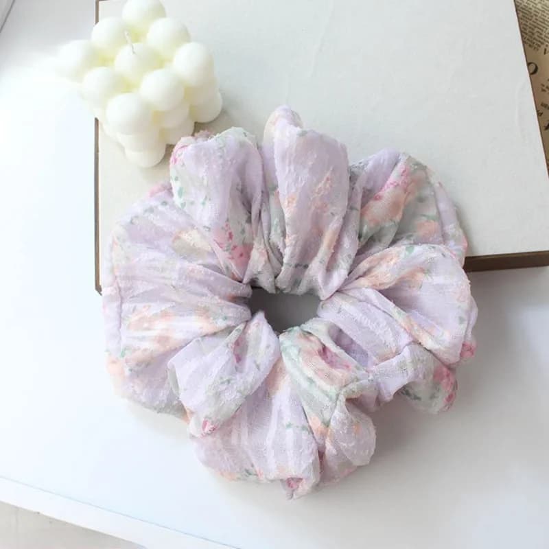 Elastici per Capelli in Filato Bubble con Stampa Floreale Fresca, Collezione Primavera Estate 2026, Accessori per Capelli dall'Aspetto Gradevole per Ragazze