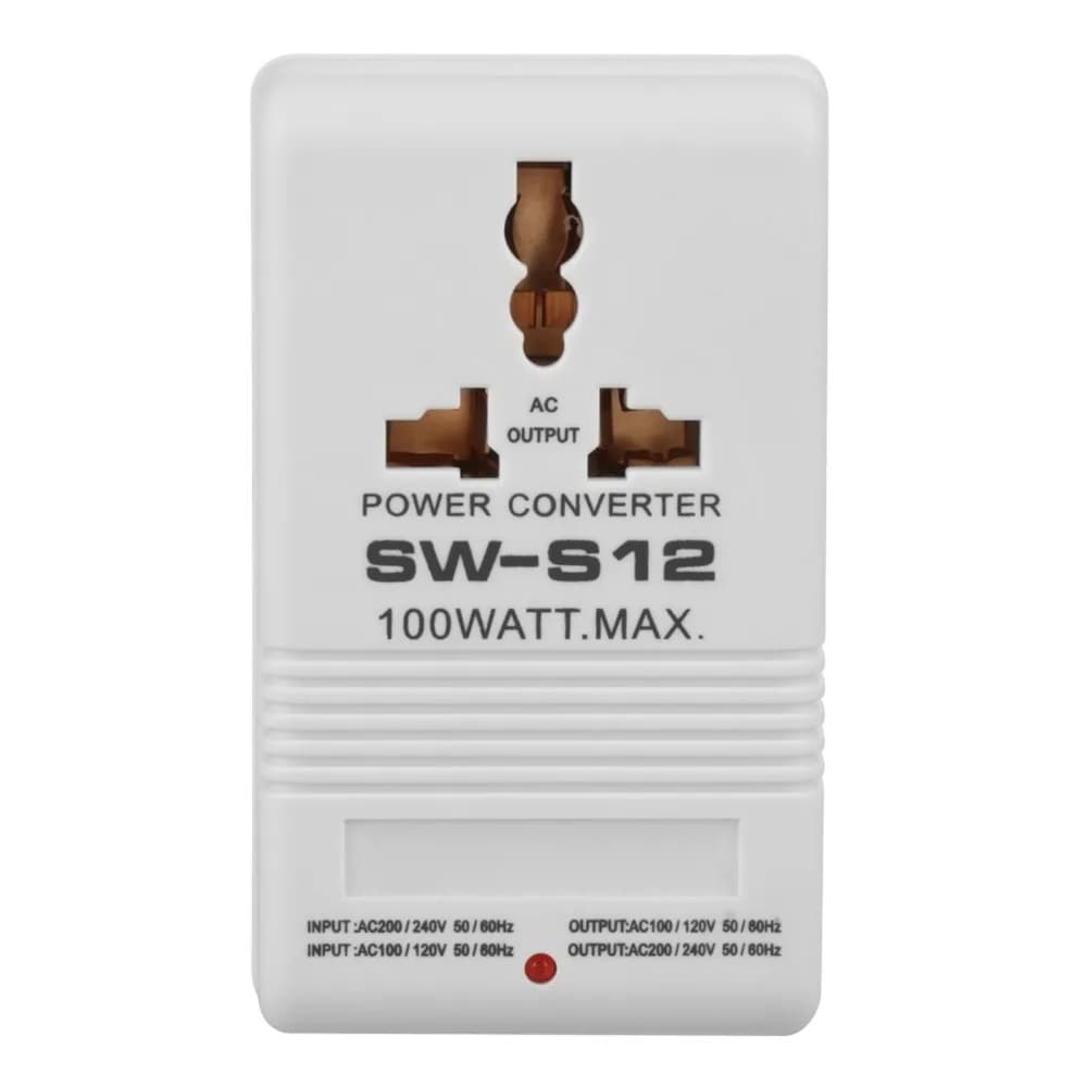 Trasformatore di tensione di alimentazione da 100 W Adattatore da viaggio con spina standard CN da 110 V a 220 V Conversione bidirezionale Convertitore di potenza bianco Uso da viaggio