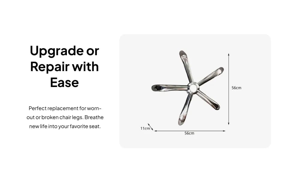 Modern Iron Steel Office Chair Base Replacement Reinforced Swivel Bottom for Study Gaming Chair