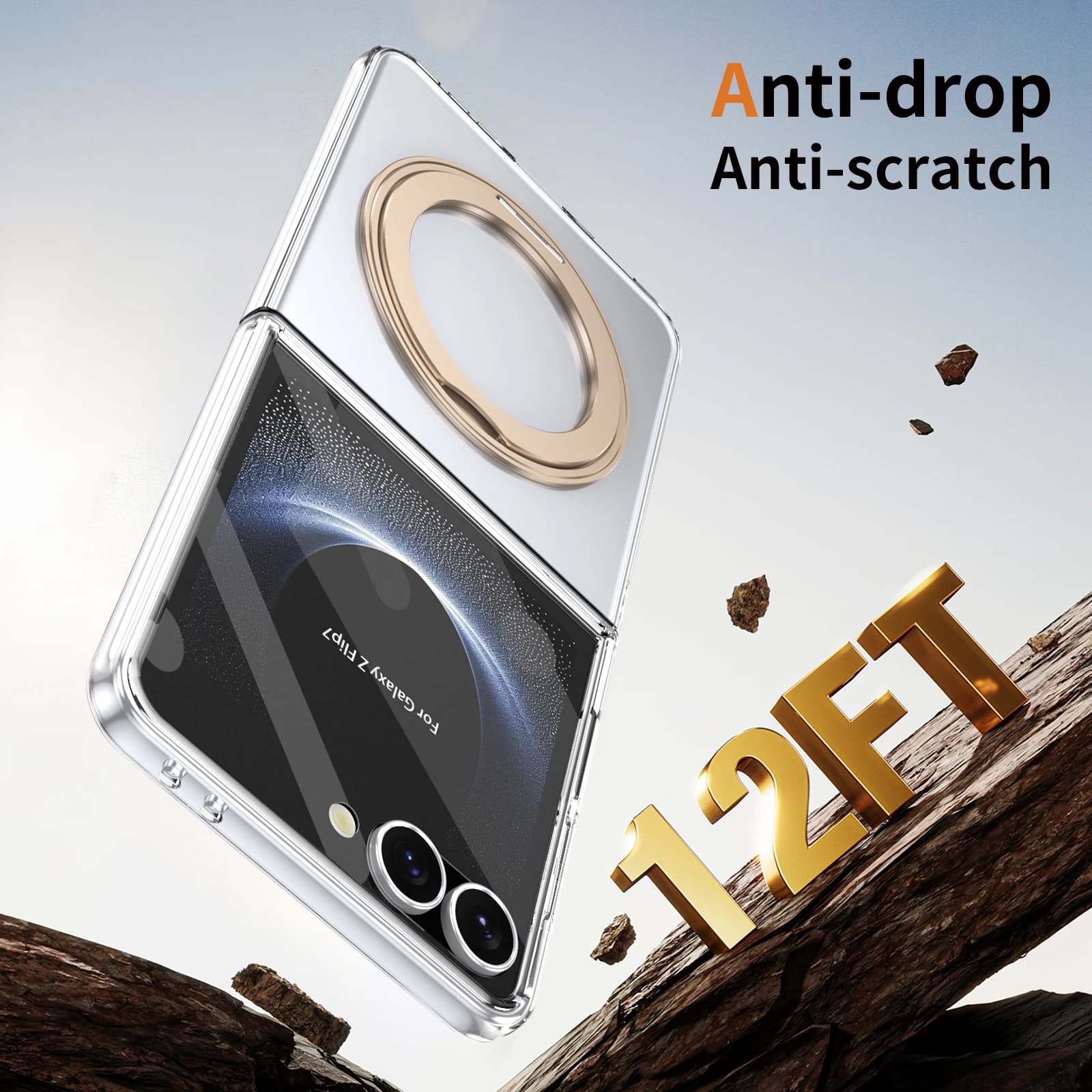 For Samsung Galaxy Z Flip 7 6 5 4 3 360° Optional Folding HD Shockproof Phone Case with Magnetic Glass Front Film
