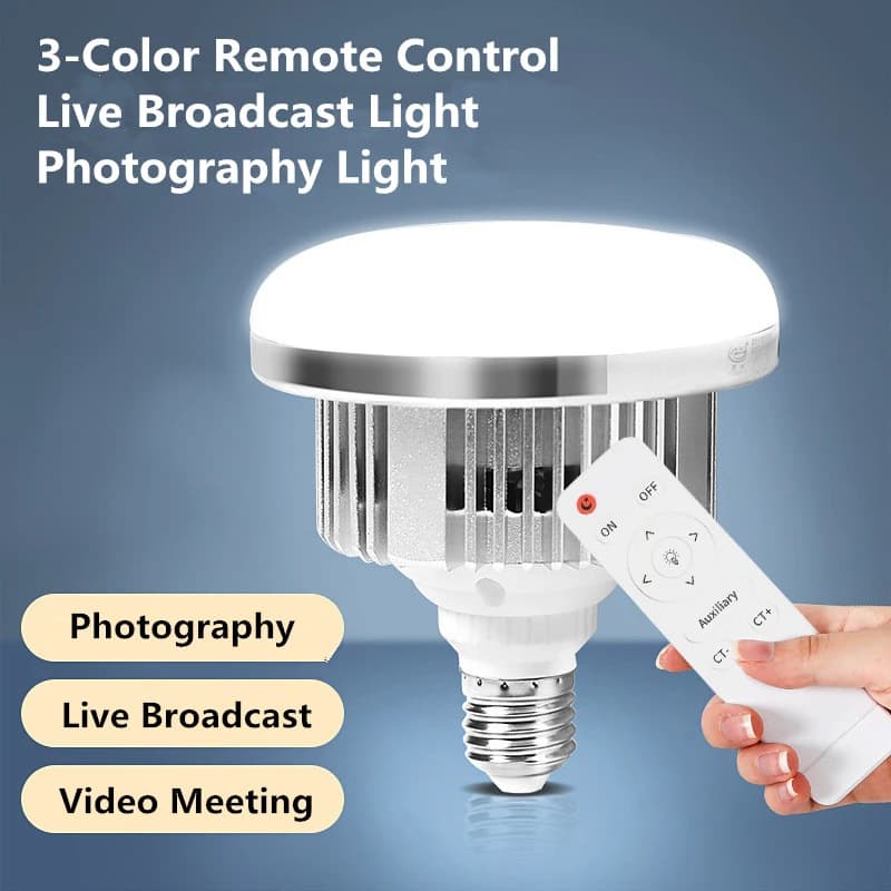 85 W LED Photo Light Lamp Base Lamp E27 with Remote Control Dimmable Lamp for Daylight for Photographic Study Softbox
