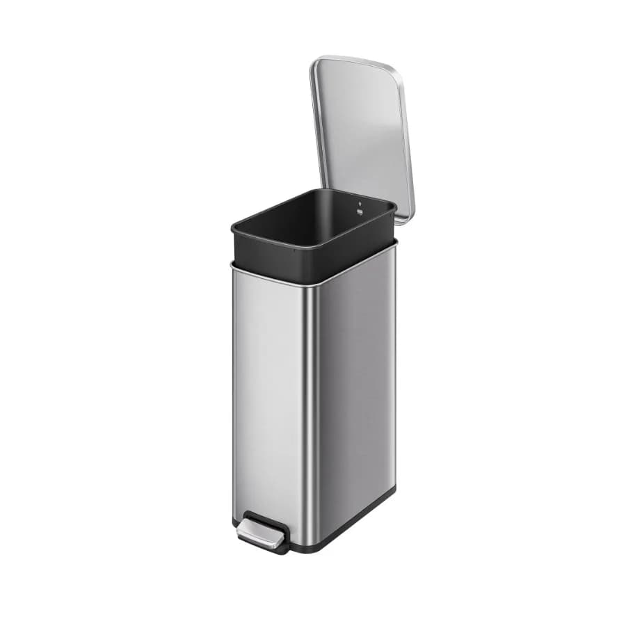 13.2 Gallon Slim Step Trash Can for Kitchen Use Fures Soft Close Lid for Quiet Operation Space-Saving Design Ideal for Small Sp