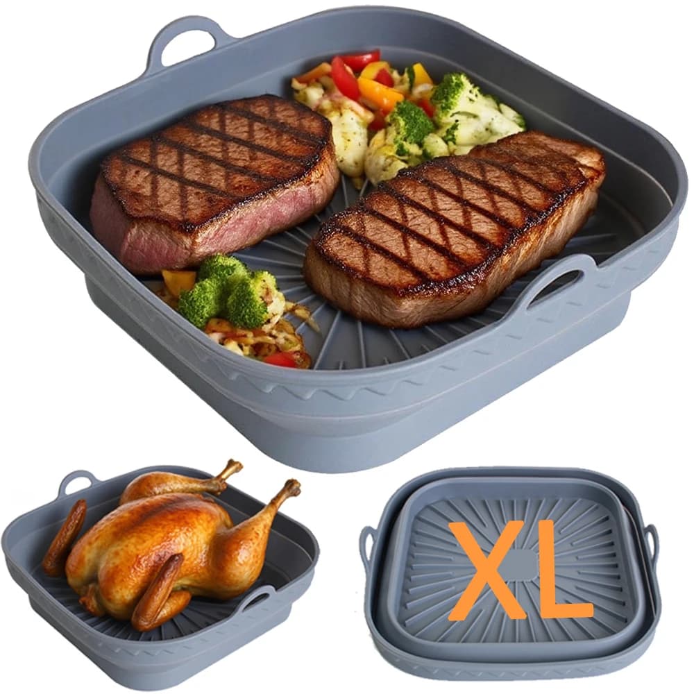 Vassoio per friggitrice ad aria in silicone, contenitore per cestello, grandi utensili da 20-23 cm per COSORI Cecotec 5.5L, 6L