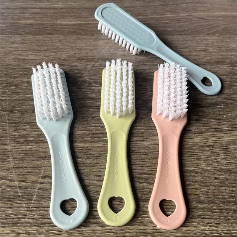 Spazzola per scarpe da 2 pezzi, spazzola per la pulizia domestica a setole morbide, spazzola per bucato con manico lungo in plastica, prodotti per la pulizia, spazzola per scarpe