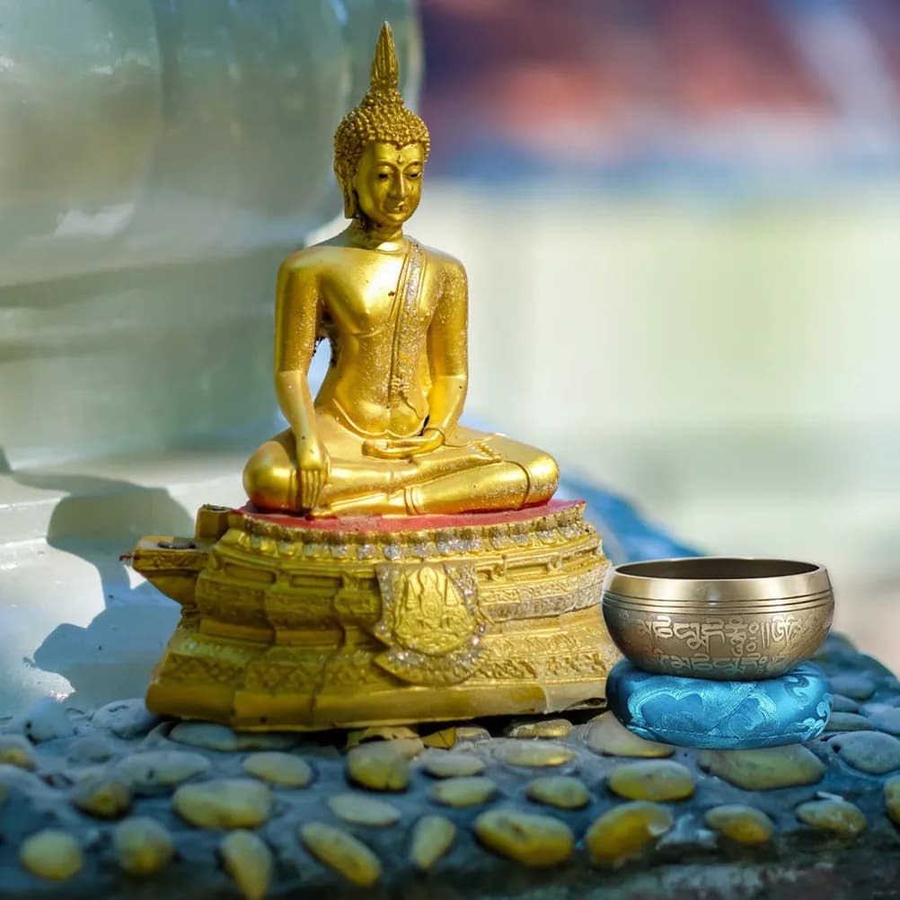 Singing Bowls Cushion For Home Decor Nepal Crafted Cotton Pad Elegant Design -lasting Use Yoga Retreats