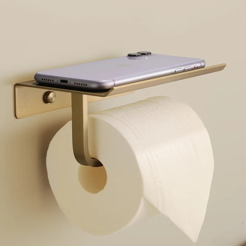 Nero/Oro/Argento/Grigio Porta carta igienica Montaggio a parete per bagno Multifunzione WC Porta telefono in carta Mensola Porta asciugamani Accessori