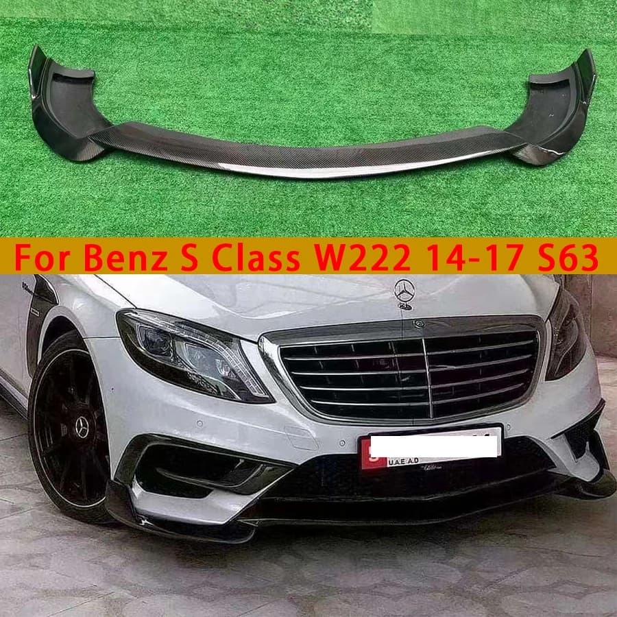 For Mercedes Benz S Class W222 S63 Carbon Fiber Car Front Bumper Lip Front lip Diffuser Front Chin Spoiler Car Accessories