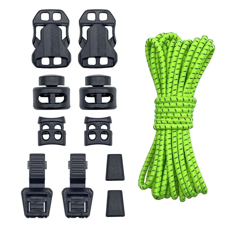 Expansion kit for 10-piece backpack - Elastic cable with buckles and clips for attachment on trekking sticks, gear organization, DIY update