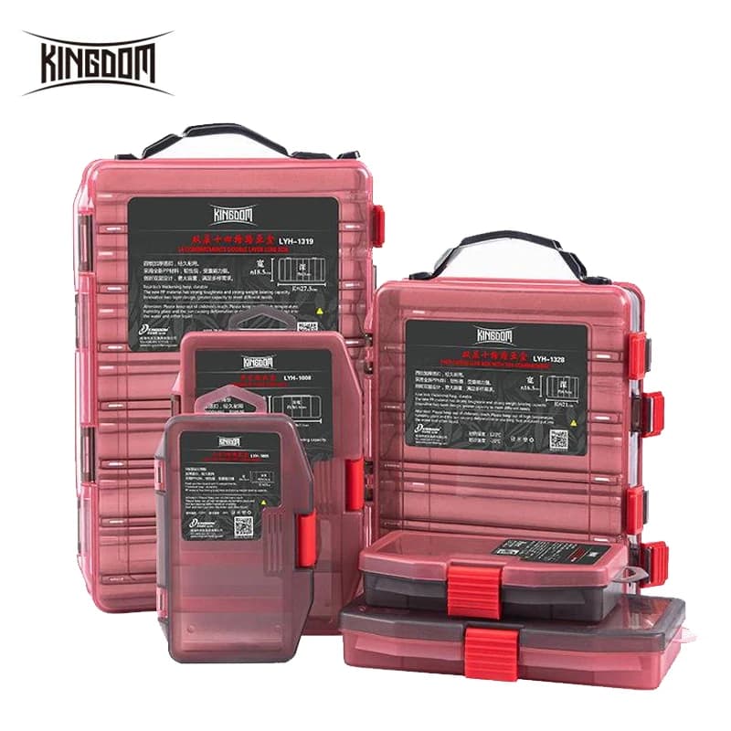 Kingdom Fishing Lure Tackle Boxes Parts Plastic Fishing Accessories Case Double Face Boxes High Strength