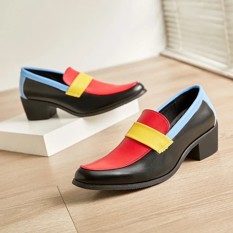 Mocassini da uomo antiscivolo con blocco colore da discoteca Mocassini alla moda Scarpe casual da uomo alla moda Scarpe classiche da uomo per scarpe eleganti in pelle da sposa