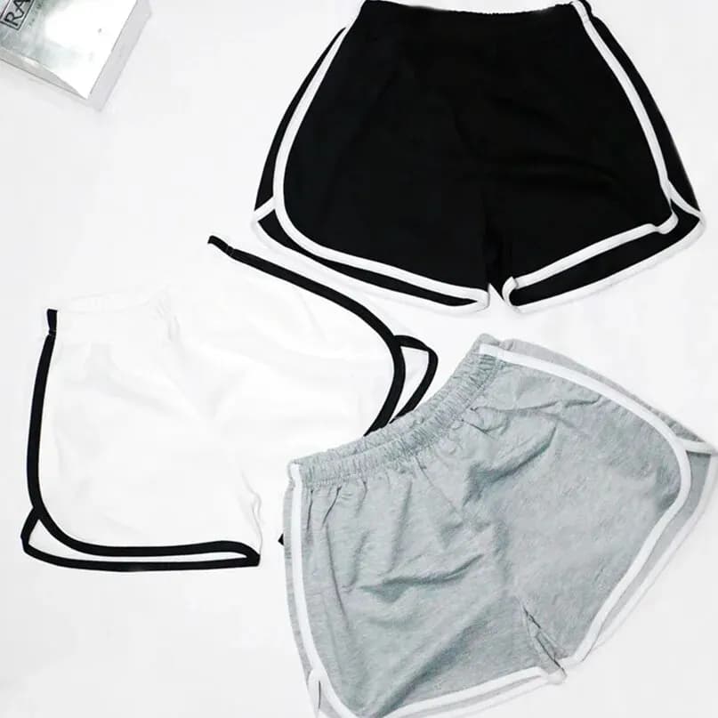 Women's elastic shorts, wide fit, quick drying, thin summer run, fitness, free time and external wear. Instagram