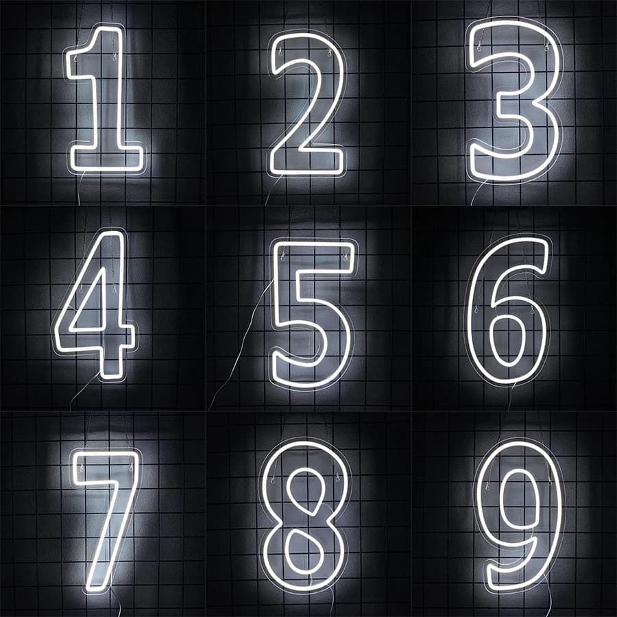 Number 1-9 Neon Sign For Wall Decor,Led Neon Light For Bedroom,Living Room,Birthday,Wedding Party,Bar,Festival Gift,USB Powered