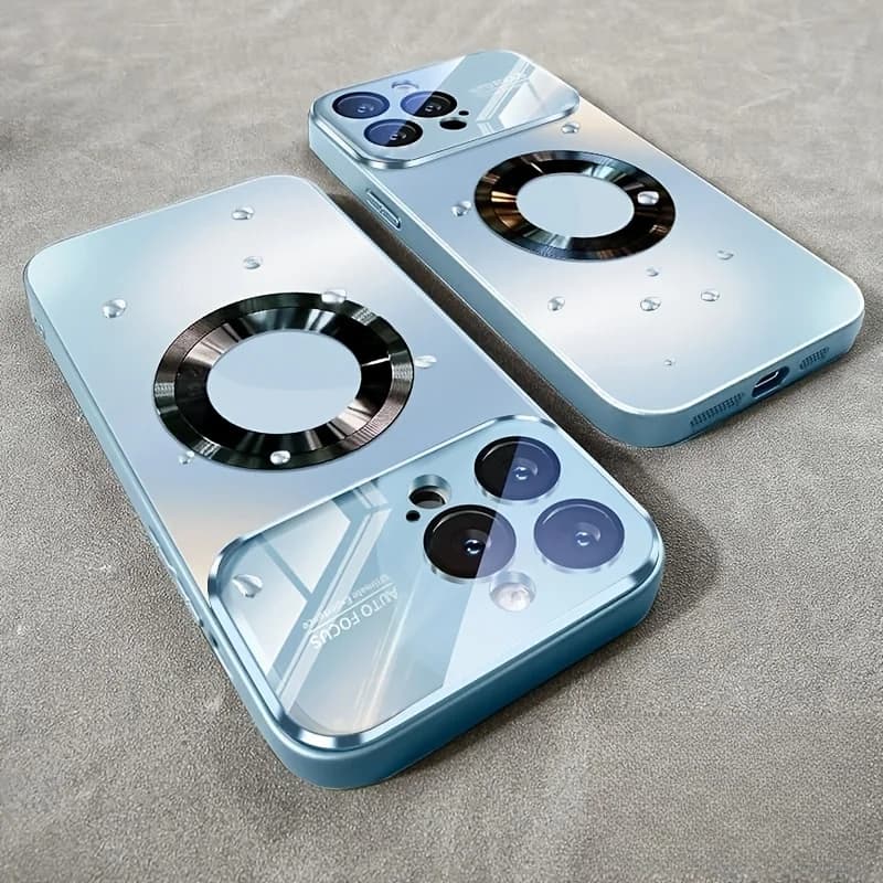 Fashion Glass Camera for Magsafe Case for IPhone 17 Air 16 15 14 Plus 13 12 11 Pro Max Shockproof Magnetic Wireless Charge Cover
