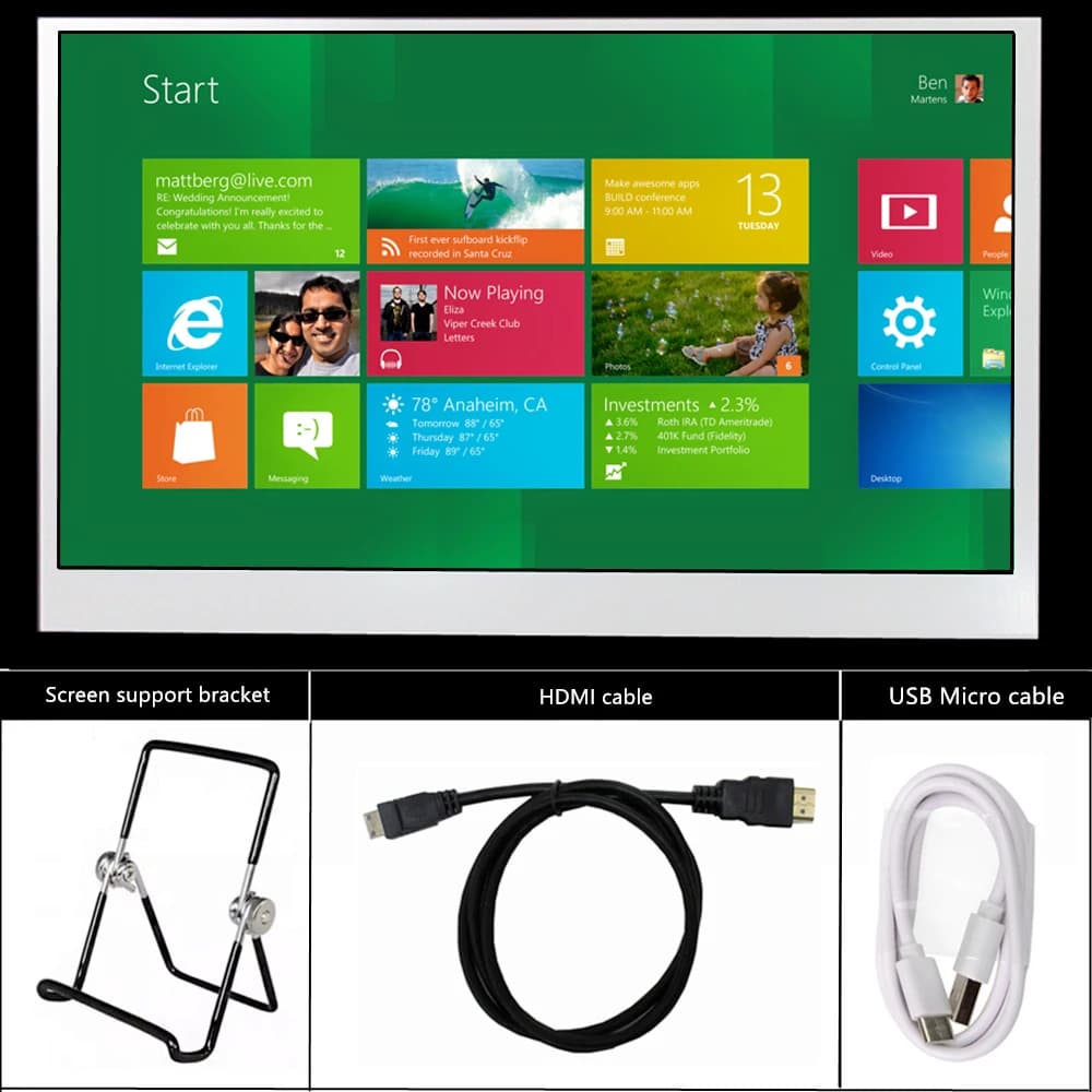 13.3 inch 1920x1080 LCD display + housing and bracket, for gaming display with Raspberry Pi Banana/Ray screen