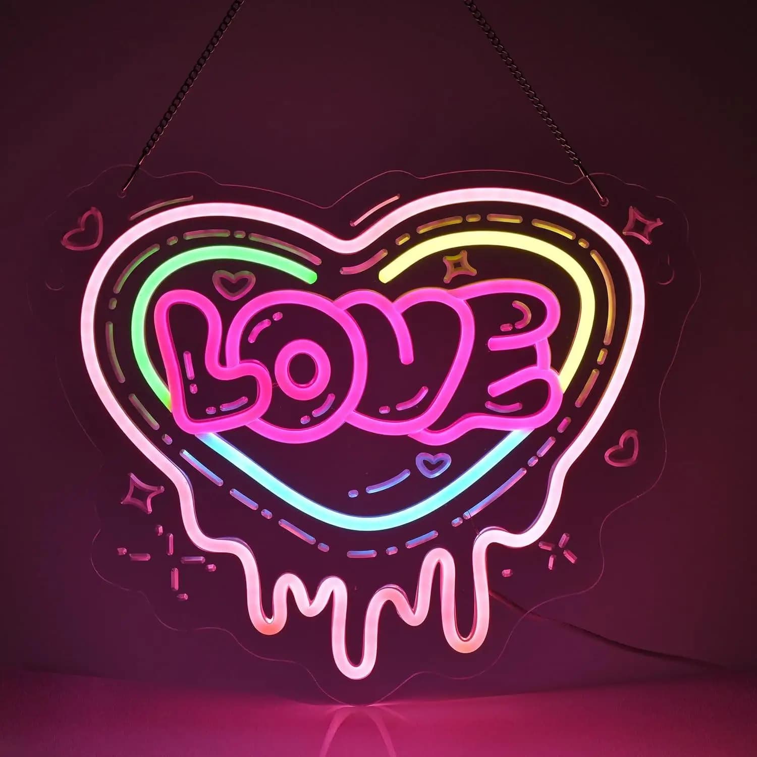 Insegna al Neon a Forma di Cuore, Luci LED al Neon per Matrimoni, Fidanzamenti, San Valentino, Festa della Mamma, Addio al Nubilato, Decorazioni e Regali per Ragazze