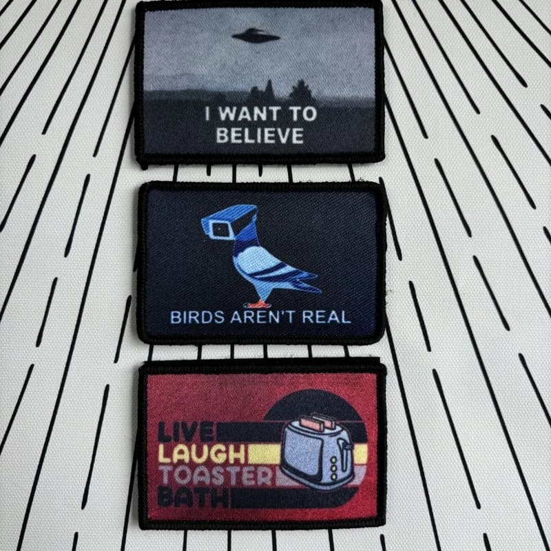 Fun Printed Tactical Patch Birds not Real Hook & Loop Patch Military Toaster Badge Morale Armband zaino vestiti adesivi
