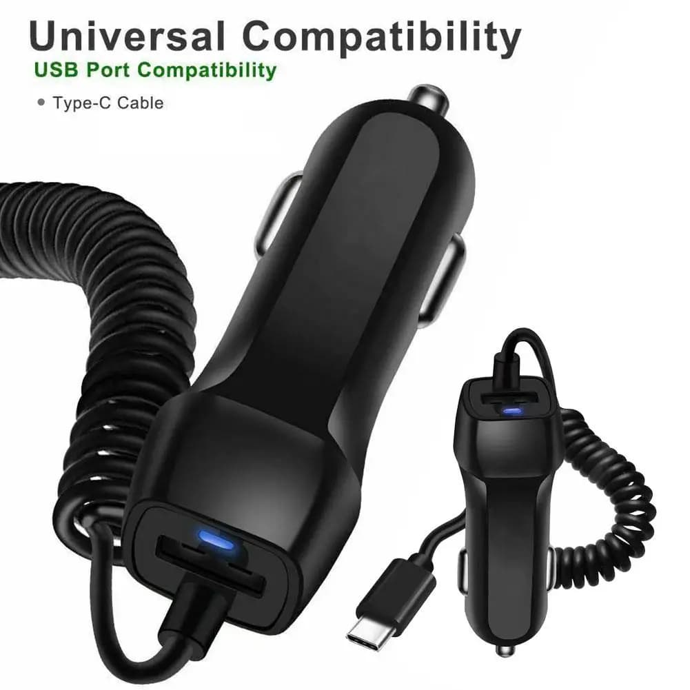 Caricabatterie per Auto Tipo C con Cavo USB, Caricatore per Telefono Cellulare, Cavo Micro USB-C, Caricatore Rapido per Veicoli, Dropshipping all'Ingrosso