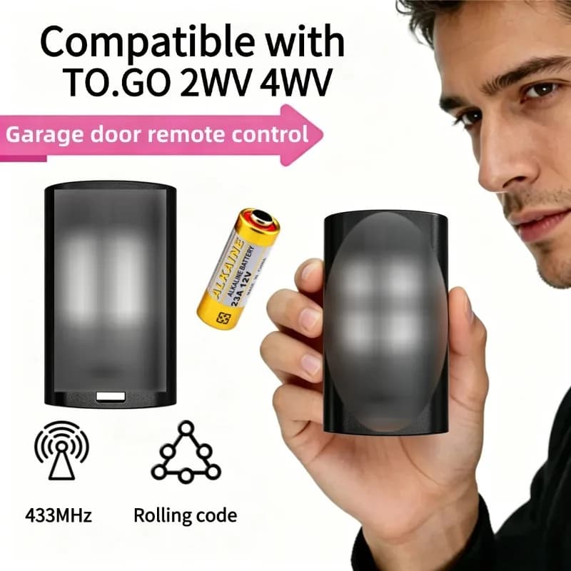 Gadoore TO.GO 2WV Garage Door Remote TO.GO 2WV TO.GO 4WV 433MHz Compatible with BENINCA TO.GO 2WV 4WV IO.2WV LO.T2WMR T2 WV T4