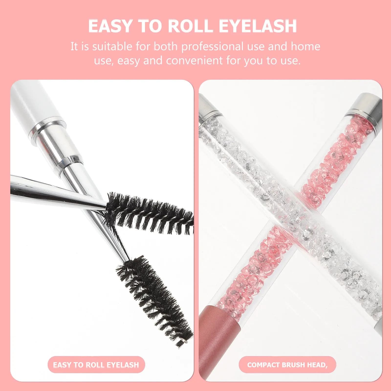 2 Pennelli per Ciglia e Sopracciglia, Spazzole per Applicazione Mascara, Modellamento Sopracciglia, Effetto Naturale, Accessori per il Trucco