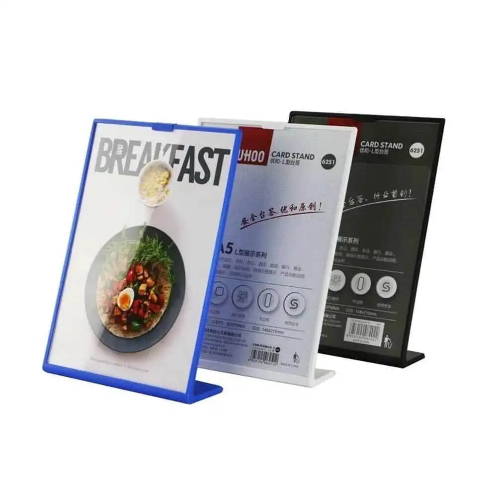 A5 Etichetta per conferenze di liquori alimentari Etichetta Cornice per display Supporto per poster pubblicitari Banner Portafoto Cornice per foto Tavolo da tavolo