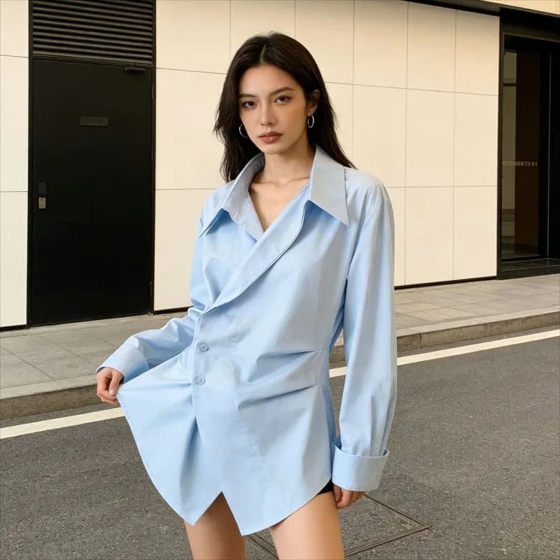Long Sleeve Casual Shirt Women Shirts Spring Summer Fashion Female Solid Loose Blouse Tops Office Lady Shirts