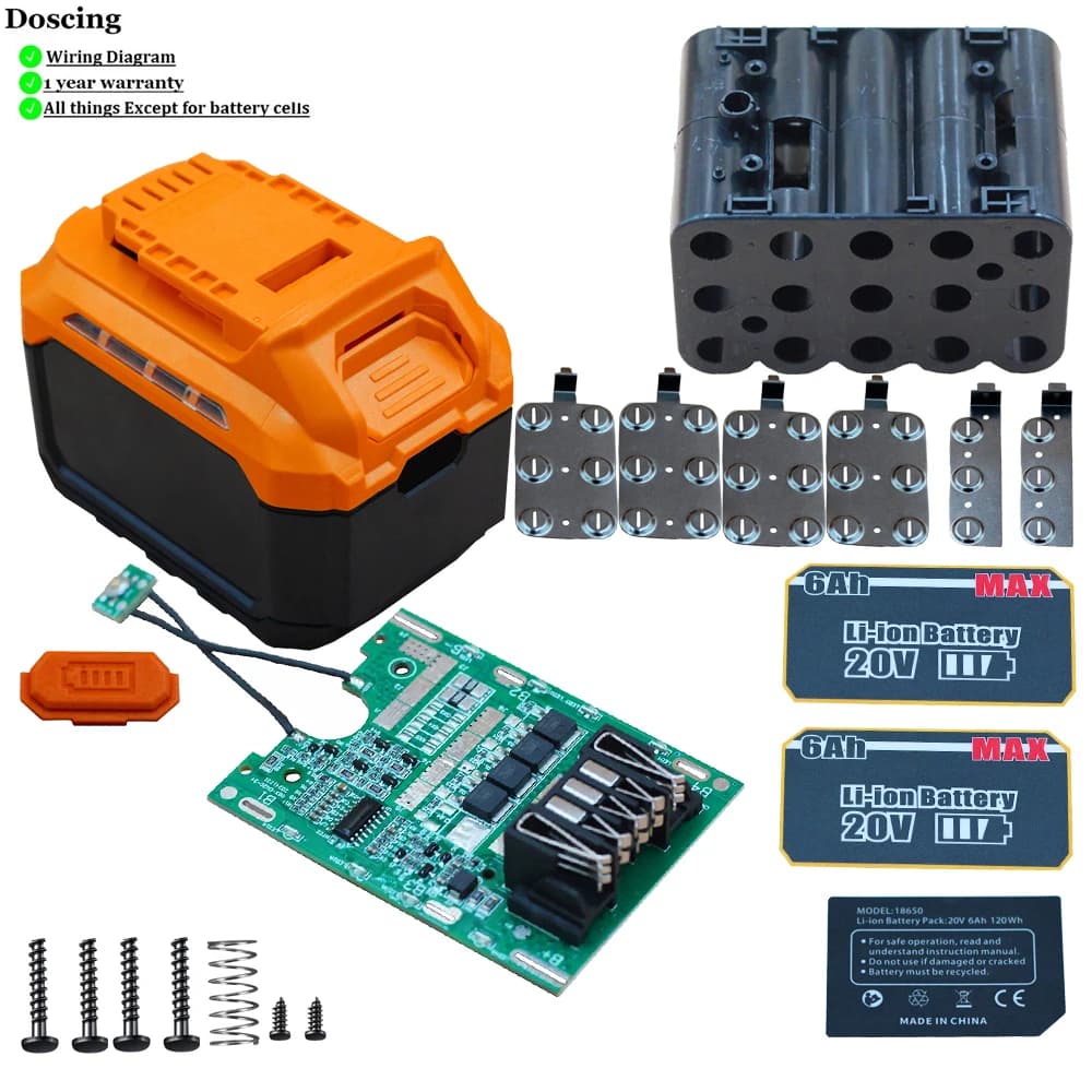 Latest Design DCB200 9.0Ah Battery Case For DEWALT 18V 20V FAI FROM TE DCB184 BMS PCB Protection Board Download LED Power Supply Display
