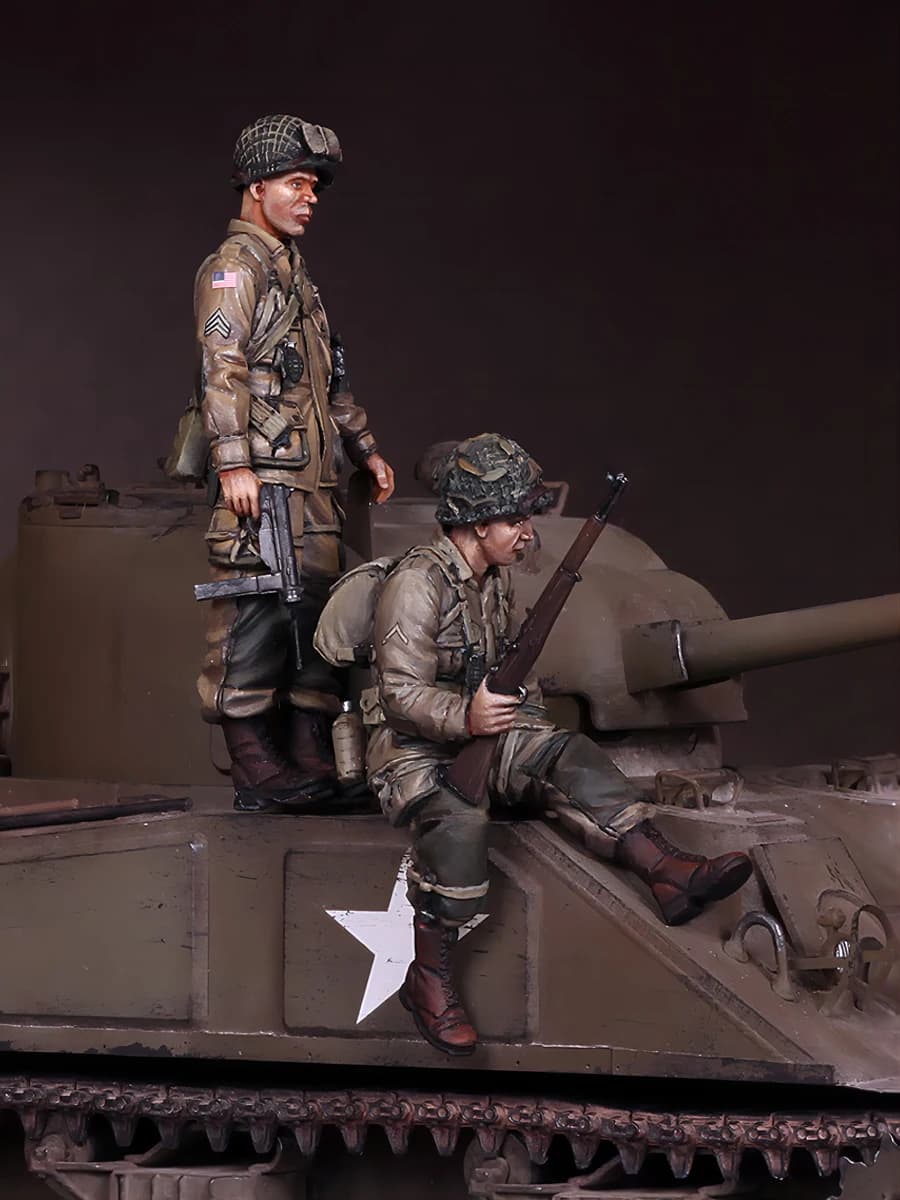 Kit figura modello in resina 1/35 GK, due persone, tema militare, non assemblato e non verniciato, 364C