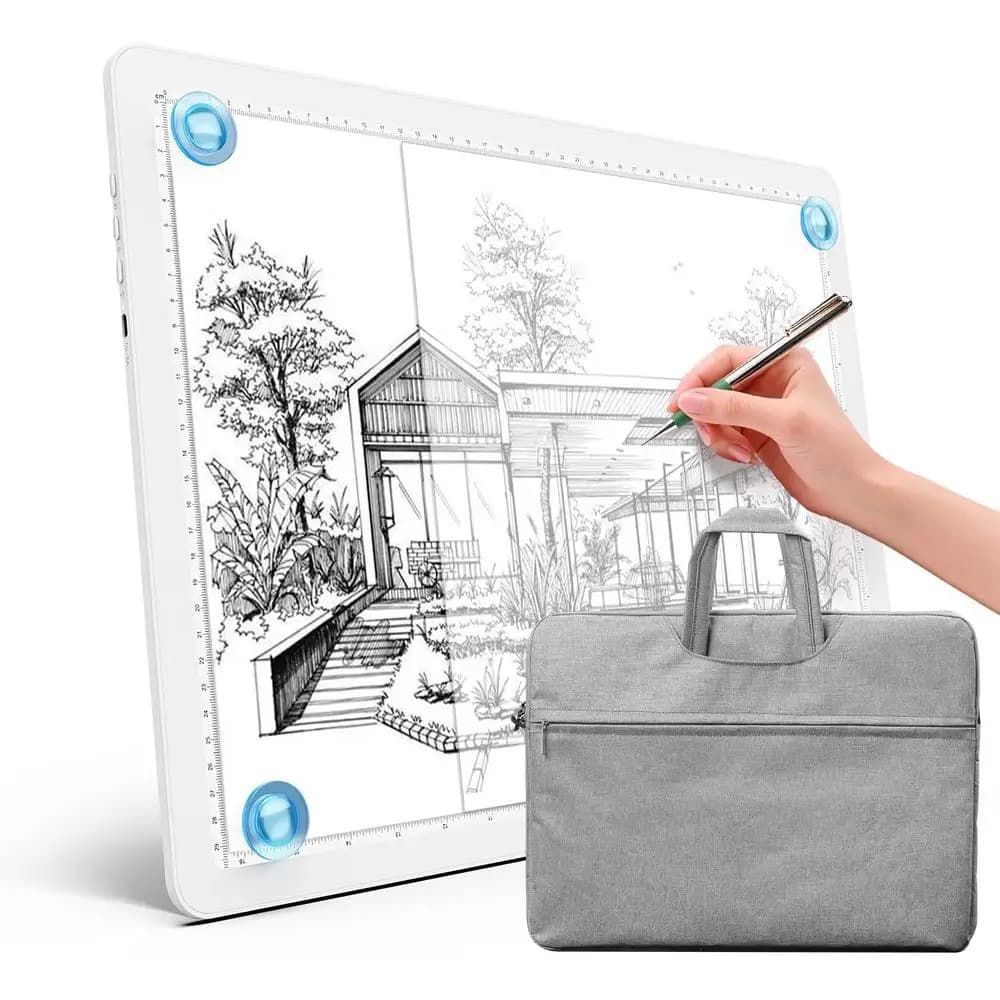 Lavagna Luminosa LED A3 con Borsa, 18.2x13.4 Pollici, Tablet Magnetico Luminoso per Disegno, USB-C Regolabile, Ideale per Copiatura, Schizzi e