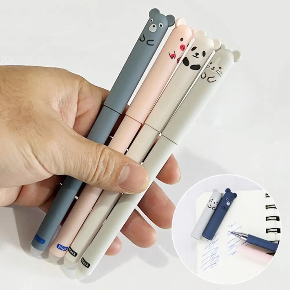 Set di penne gel cancellabili da 4 pezzi Penna gel cancellabile premium per l'aula dell'home office Penne a inchiostro blu nere per la scrittura di materiali da disegno