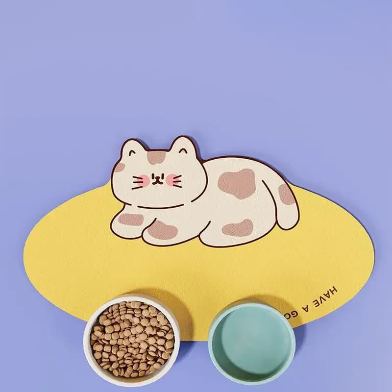 VIKAMA Diatomite Pet Tappetino da pranzo impermeabile Lavabile Anti-Spruzzi Mangiare Tappetino Lavabile Buone Cura Gatto e Cane Tappetino da pranzo Forniture