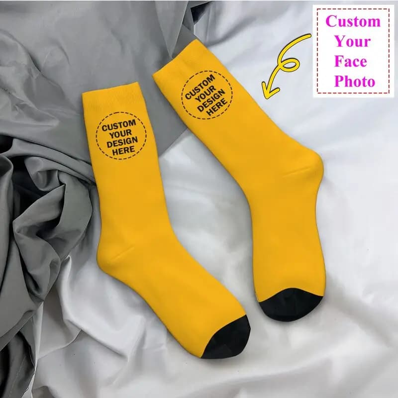 Customize custom socks from your design for men woman Elastic socks summer autumn winter with custom logo with text print