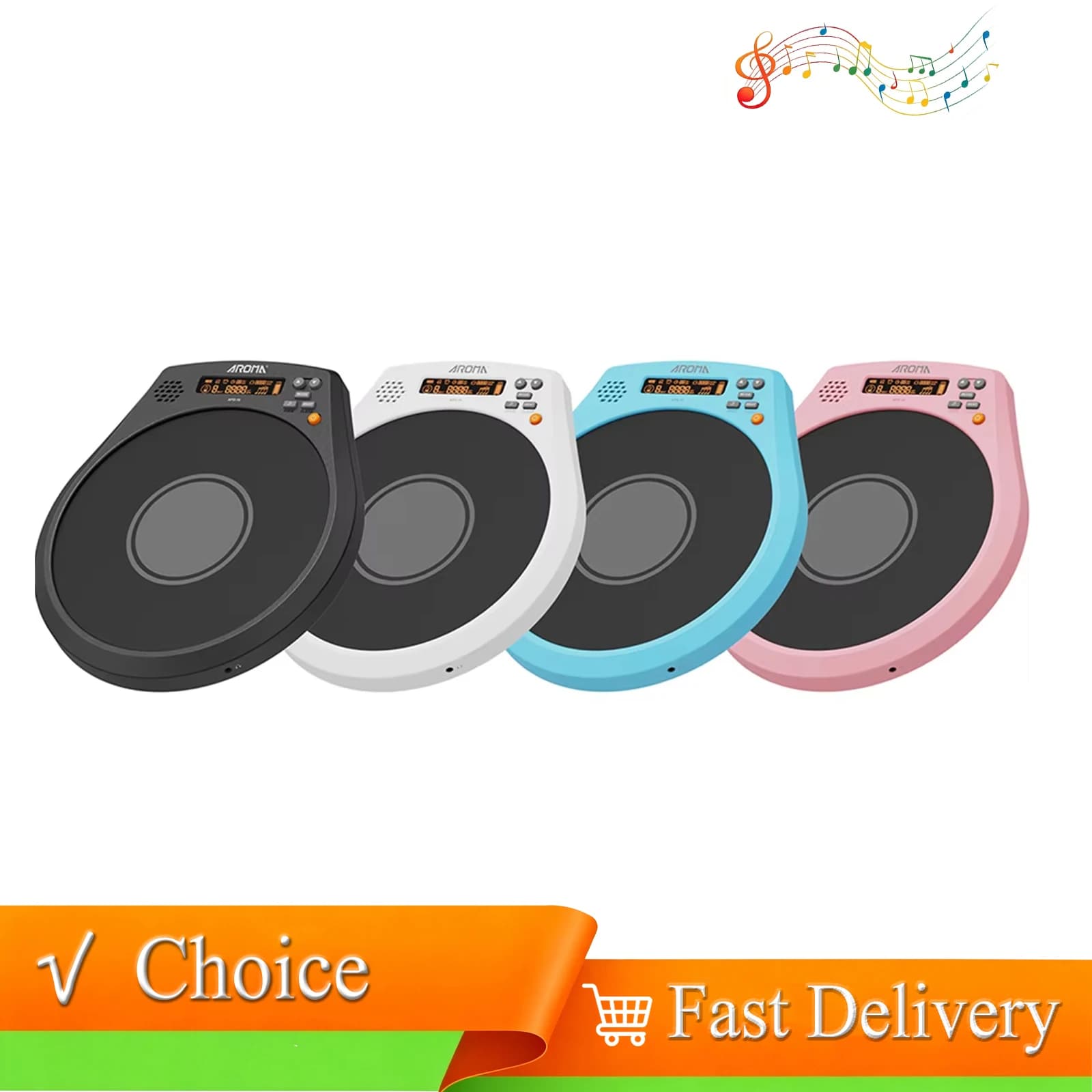 AROMA Electronic Mute Drum Beating Board APD-10 Electronic Drum Pad Built-in battery Metronome Training Percussion Accessories