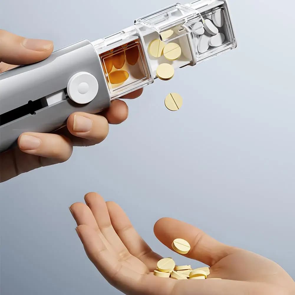Portapillole portatile con 3 scomparti, contenitore per pillole, contenitore giornaliero, custodie per pillole per farmaci, vitamine, oli di pesce o integratori O0D2