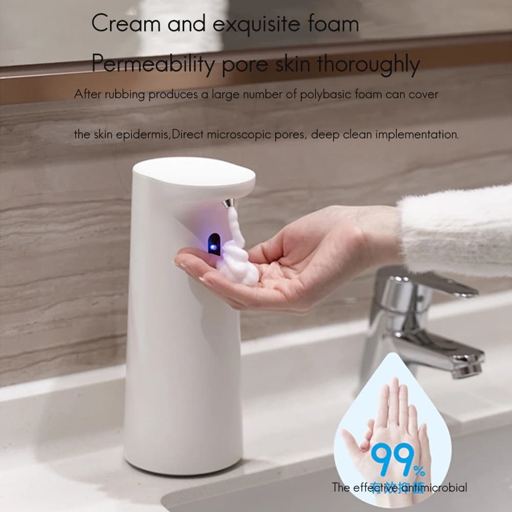 ABKJ-Dispenser di sapone, dispenser automatico di sapone touchless dotato di movimento a infrarossi per bagno, cucina, hotel, ristorante