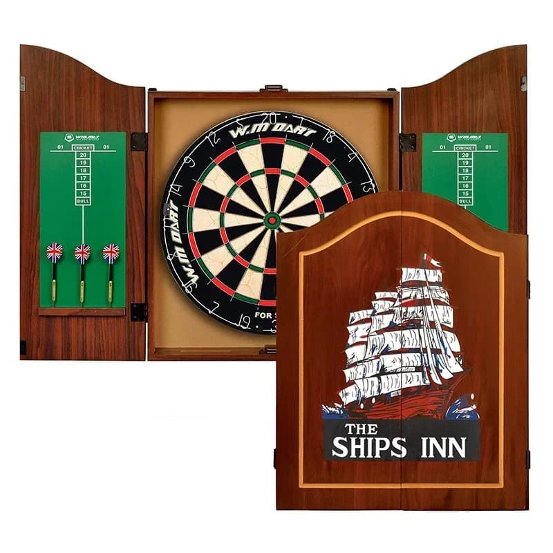 z Gioco per famiglie da interno Set di armadietti decorativi per freccette da 18 pollici Target Porte per armadietti in legno Bersaglio per freccette con 6 freccette