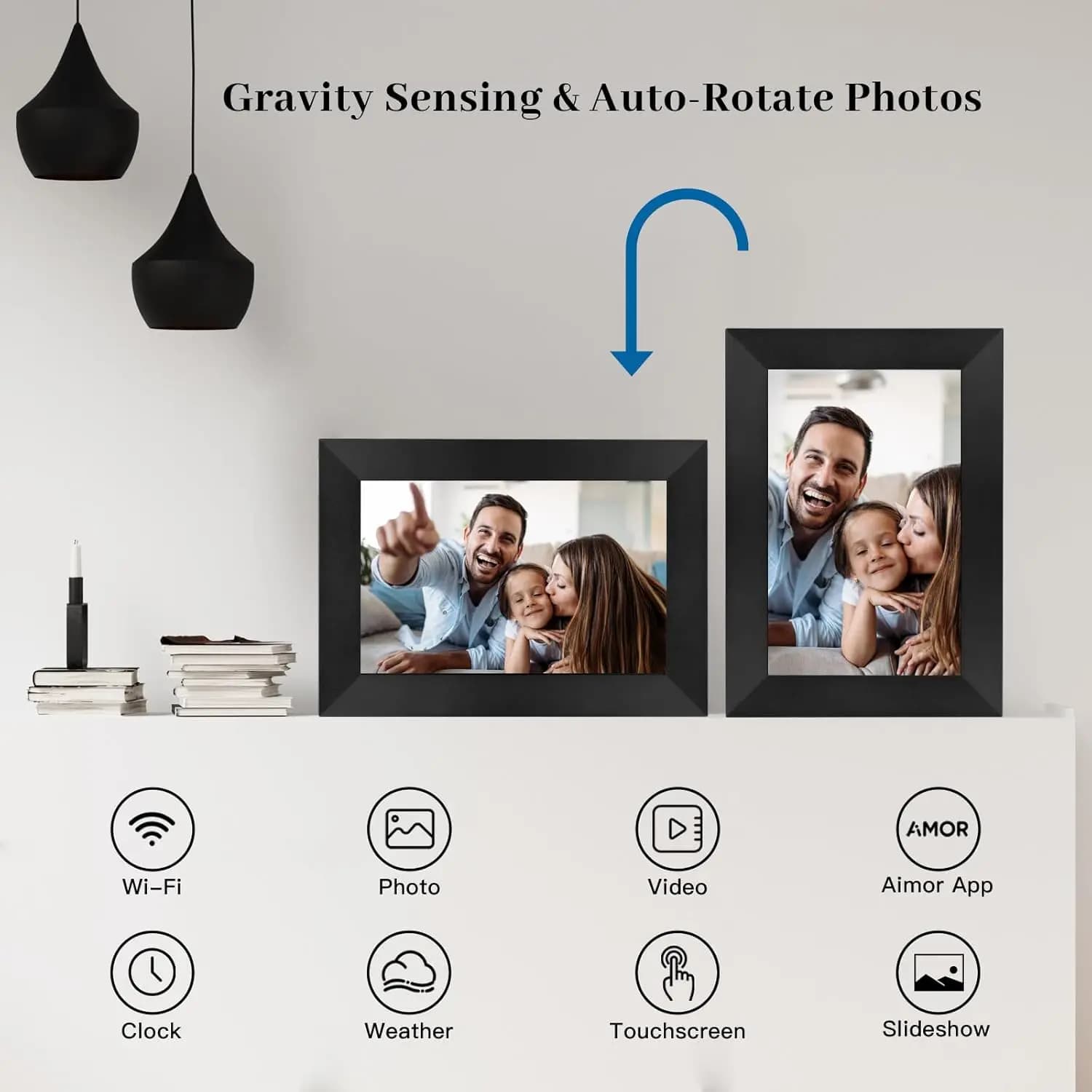 7 Inch IPS HD Touch Screen WiFi Digital Photo Frame - 16GB Cloud Storage, App Control & Remote Sharing for Wall Display