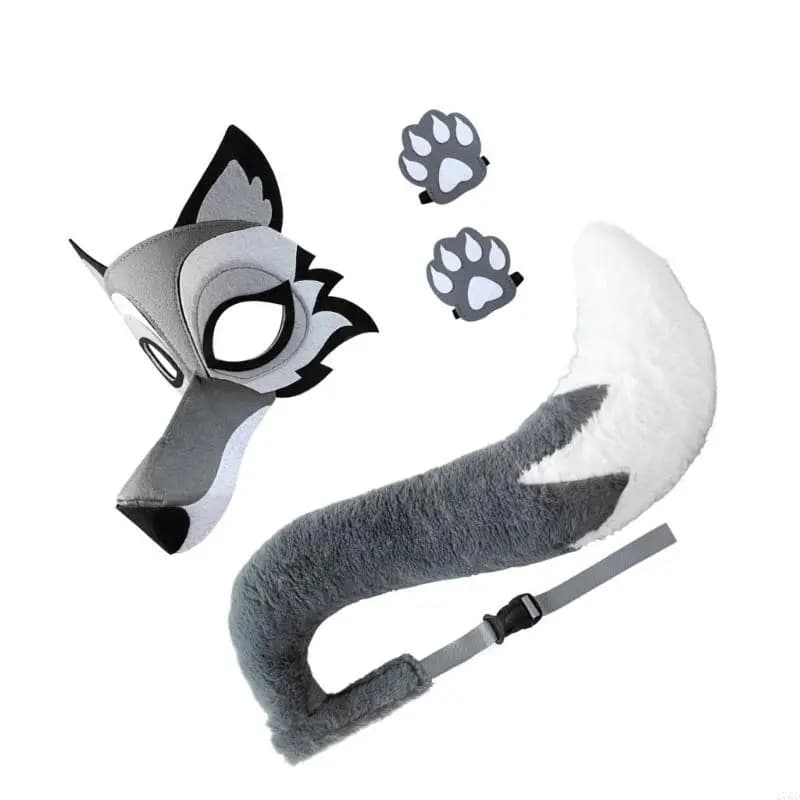 270D wolf costume set includes wolf tail mask and gloves Halloween wolf costume for children Cosplay