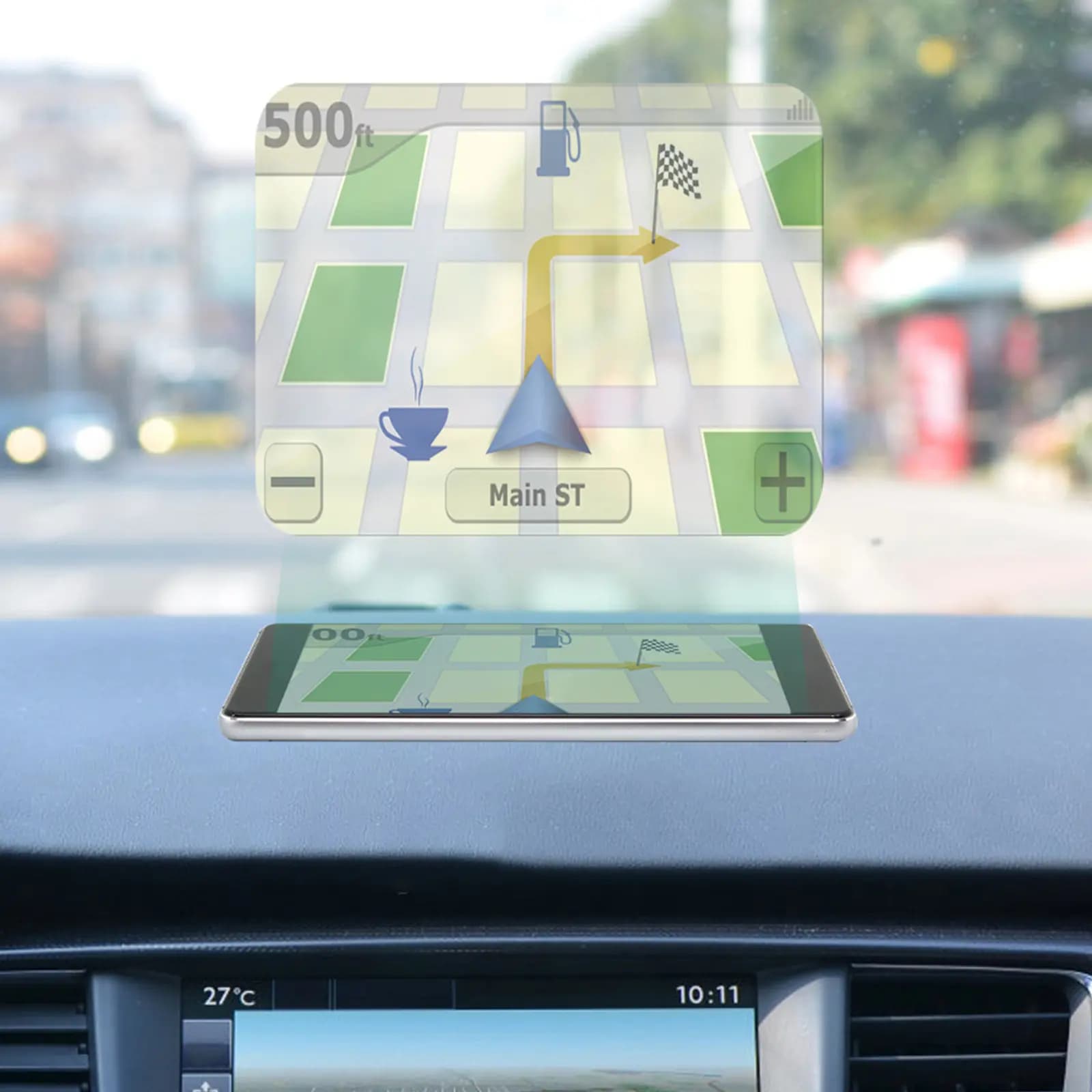 Pellicola riflettente per display auto, 5 pezzi, antiabbagliamento, alta definizione, proiettore per parabrezza, schermo per navigazione auto, telefono