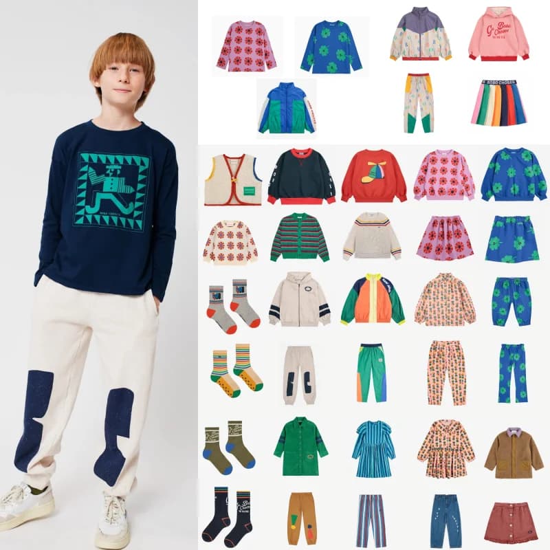 2025 BC autunno e inverno nuovi ragazzi e ragazze felpe pantaloni della tuta set di gilet giacca con cappuccio in pile con stampa completa di cartoni animati per bambini