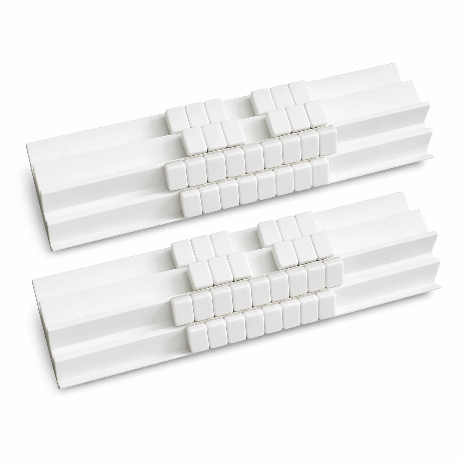 Mahjong Tile Rack with Exposure Area Foldable Mahjong Tile Holder White Mahjong Tile Holders for American Mahjong